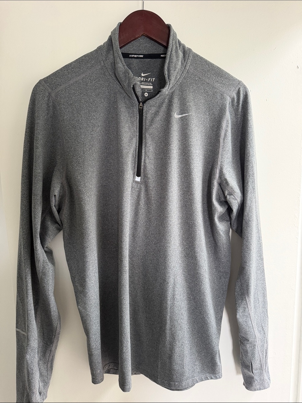 Nike Grey Dri-FIT Quarter-Zip Performance Pullover